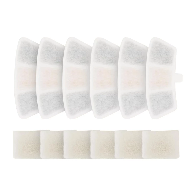 Oneisall PW04 Ersatzfilter für Haustier-Trinkbrunnen (6er-Pack) - Dreifachfiltration, Aktivkohle & Ionenaustauscherharz