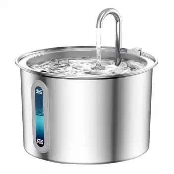 Oneisall Edelstahlbrunnen / Tränke für Hund und Katze, 3,2 l, Dreifachfiltration, Ultra-leise Pumpe