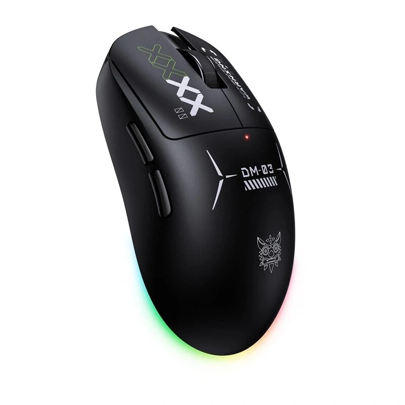 ONIKUMA DM03 RGB Gaming-Maus – Kabelgebundene optische Maus mit 6400 DPI, 7 programmierbaren Tasten, ergonomisches Design für Rechtshänder, Schwarz
