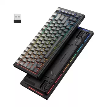 ONIKUMA G83 Gaming-Tastatur (Schwarz) - Mechanische RGB-Hintergrundbeleuchtung, kabelgebundenes USB-Full-Size-Keyboard mit blauen Schaltern