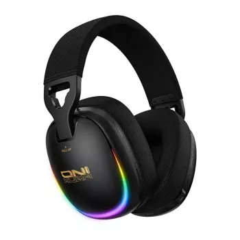 ONIKUMA GT805 Kabelgebundenes Gaming-Headset mit RGB-LED, 50-mm-Treibern, flexiblem Mikrofon (Schwarz)