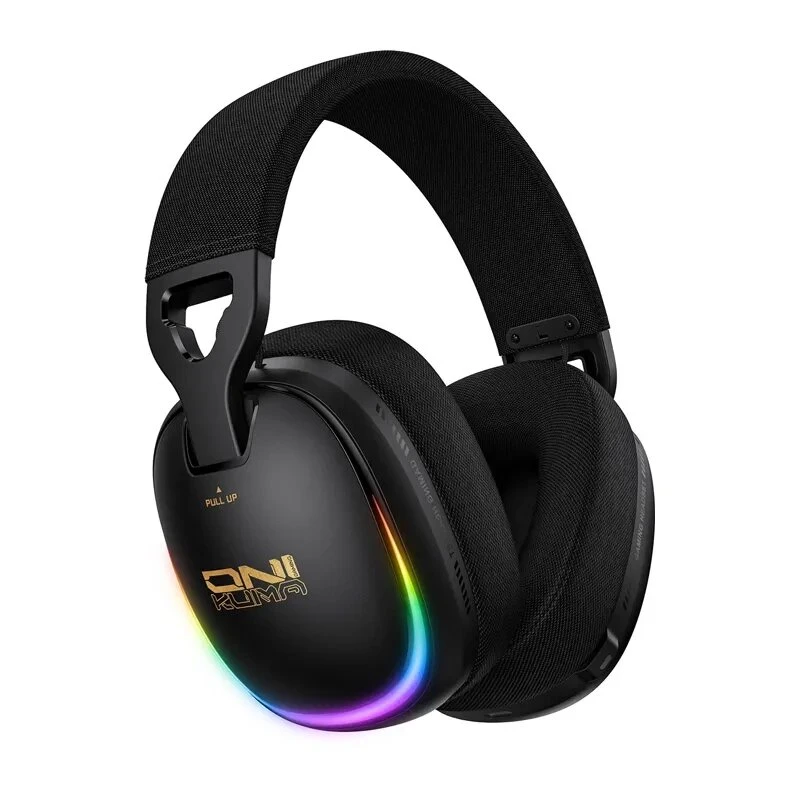 ONIKUMA GT805 Kabelgebundenes Gaming-Headset mit RGB-LED, 50-mm-Treibern, flexiblem Mikrofon (Schwarz)