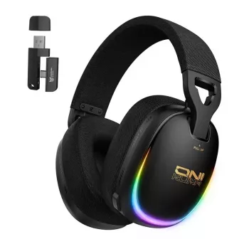 ONIKUMA GT805 Kabelgebundenes Gaming-Headset mit RGB-LED, 50-mm-Treibern, flexiblem Mikrofon (Schwarz)