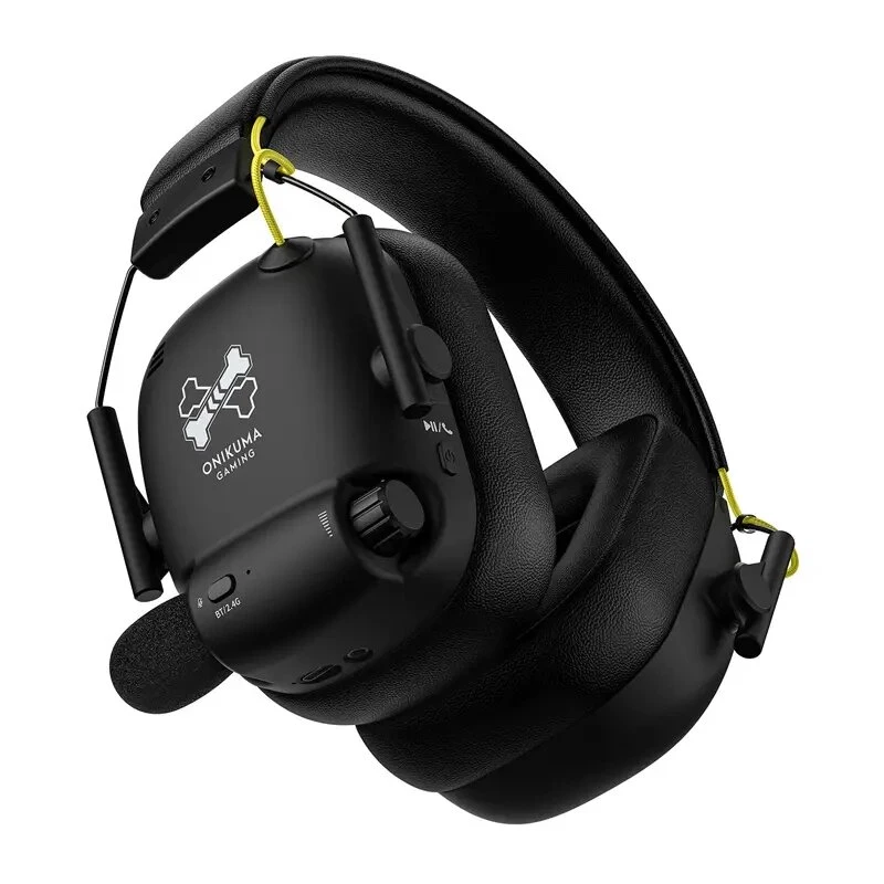 ONIKUMA GT888 Gaming Headset (Schwarz) - Kabelgebundenes Over-Ear-Headset mit RGB-Beleuchtung, 50-mm-Treibern, 3,5-mm-Klinke & USB