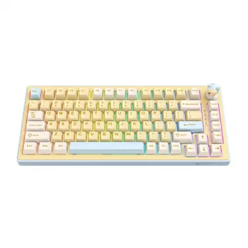ONIKUMA MT707 Gaming-Tastatur (Gelb) - Mechanisch, Outemu Blue Switches, RGB-Hintergrundbeleuchtung, Vollformat, Kabelgebunden USB