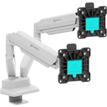 ONKRON G160-BW Einzel-Monitor-Tischhalterung für 13-32 Zoll Bildschirme, Weiß/Schwarz