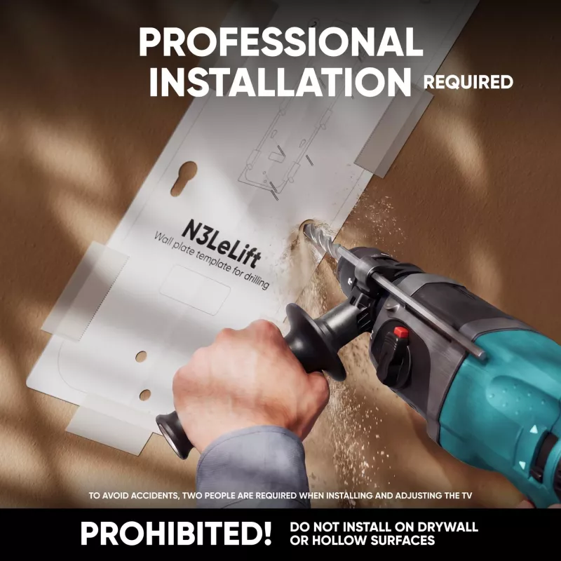 ONKRON N3LE-B TV-Deckenhalterung für 50-75 Zoll Bildschirme, Schwarz