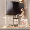 ONKRON TS1571-C Mobiler TV-Ständer mit AV-Ablage für 32-75 Zoll Bildschirme, Champagner