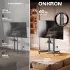 ONKRON TS1571-G Mobiler TV-Ständer für 32-75 Zoll Fernseher, 50 kg Tragfähigkeit, Graphit, höhenverstellbar