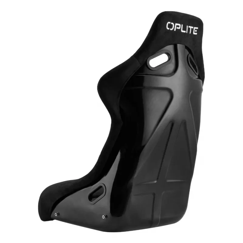 OPLITE 103862 Sim Racing Sitz GT Schalensitz mit Kohlenstoffstahlrahmen - Schwarz mit roten Nähten