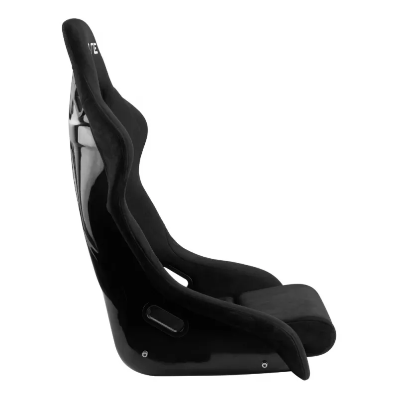 OPLITE 103862 Sim Racing Sitz GT Schalensitz mit Kohlenstoffstahlrahmen - Schwarz mit roten Nähten