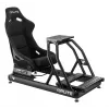 OPLITE 103862 Sim Racing Sitz GT Schalensitz mit Kohlenstoffstahlrahmen - Schwarz mit roten Nähten