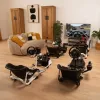 Oplite 104317 NitroKart V2 Racing Cockpit – Schwarzes Stahl-Sim-Racing-Rig mit verstellbarem Eimersitz