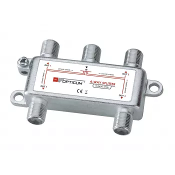 OPTICUM 1x4 DVB-T/SAT Signal Verteiler 5-2400 MHz F-Typ Zink-Druckguss