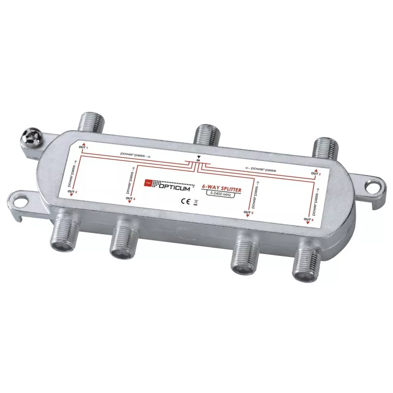 OPTICUM 1x6 DVB-T/SAT Signalverteiler 5-2400 MHz