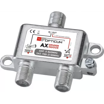 OPTICUM SUMATOR RTV/SAT IN Signal Kombinierer / Diplexer – 5-862 MHz & 950-2150 MHz, F-Typ, 75 Ohm, Druckguss-Metall