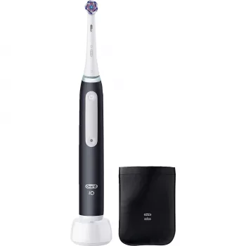 Oral-B iO White Clean Elektrische Zahnbürste, Schwarz/Weiß mit Reiseetui