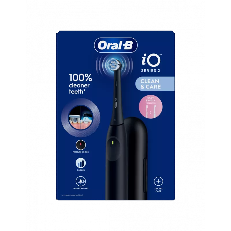 ORAL-B iO2 Night Black Elektrische Zahnbürste mit Reiseetui
