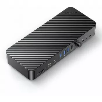 ORICO USB-C 10 Gbps Docking Station, 2x DP 4K, HDMI 4K, PD 60W, 6x USB-A, SD/TF-Kartenleser, Audio (DKA20-V1-EU-BK-EP)