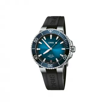 ORIS Herren Taucheruhr 41350742274FC 41,50mm Automatik Blaues Zifferblatt Blaues Kautschukband