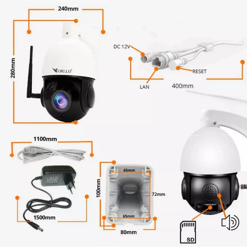 ORLLO Z10 Outdoor PTZ IP WLAN Kamera 4MP 18x Zoom
