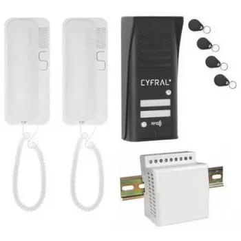 ORNO COSMO 2 CZARNY Cyfral Digital Intercom Handset für 2 Parteien, Schwarz
