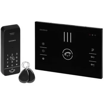ORNO OR-DOM-BA-933/B Audio-Türsprechanlagen-Set, Einfamilienhaus, 2-Draht, Tastatur, RFID, Schwarz