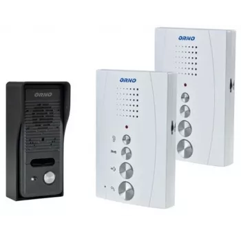 ORNO OR-DOM-RE-920/W Freisprech-Türsprechanlage mit 2 Innenstationen, Weiß
