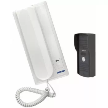 ORNO OR-DOM-RL-913 Audio-Türsprechanlage, 2-Draht, Aufputzmontage, Silber/Grau und Weiß