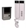 ORNO OR-DOM-SL-923 2-Draht kabelgebundene Türsprechanlage für Einfamilienhaus, Aufputzmontage, silber/graues Außenteil, weiße Innenstation