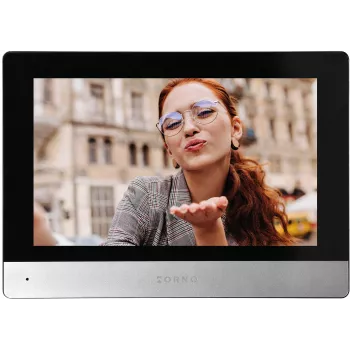 ORNO OR-VID-ME-1056FHD/B 7-Zoll Wi-Fi Video-Türsprechanlage mit Full HD 1080p Außenstation, Schwarz