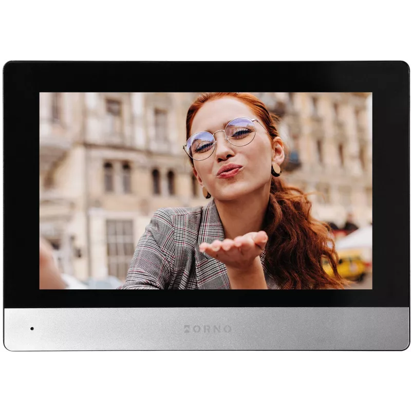 ORNO OR-VID-ME-1056FHD/B 7-Zoll Wi-Fi Video-Türsprechanlage mit Full HD 1080p Außenstation, Schwarz