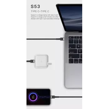 ORSEN S53 USB-C auf USB-C Kabel 3A 1m Blau