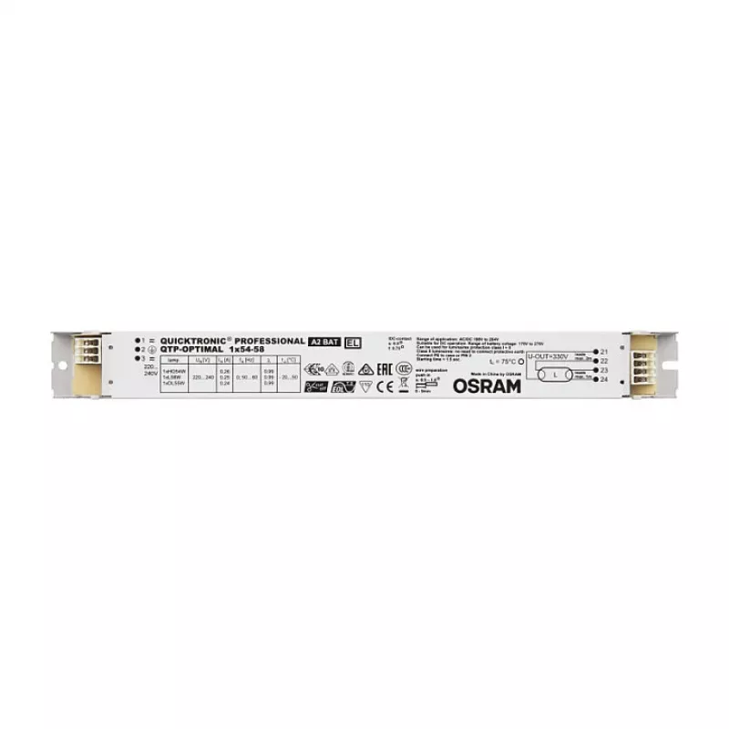 OSRAM QTP-OPTIMAL 1x54-58/220-240 EVG Elektronisches Vorschaltgerät für T5/T8 Leuchtstofflampen (16/26mm)