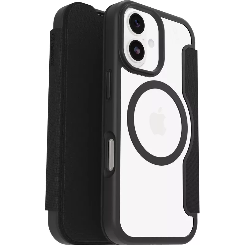 OtterBox React Folio MagSafe Series Case für Apple iPhone 17 - Black Crystal (Transparent/Schwarz)