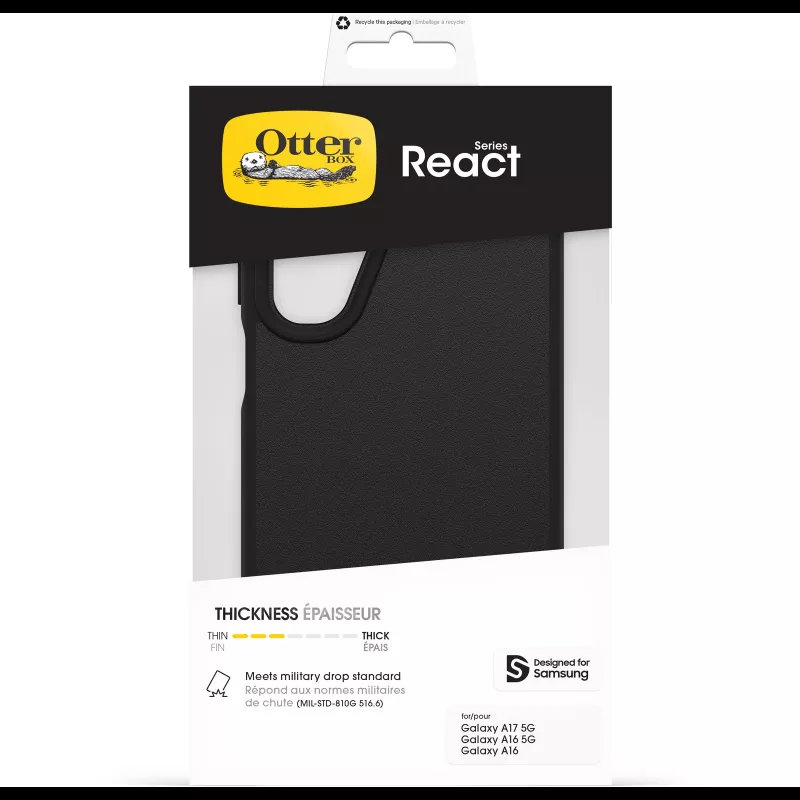 OtterBox React Series Case für Samsung Galaxy A17/A17 5G/A16/A16 5G - Schwarz