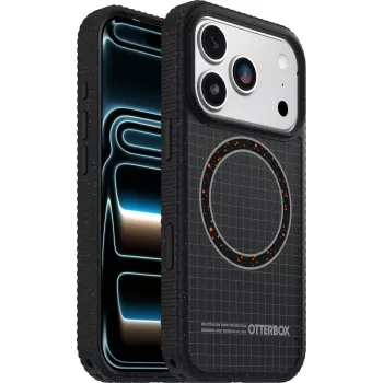 OtterBox Sole Series Rückseitenabdeckung für Apple iPhone 15 Pro Max - MagSafe-kompatibel - Polycarbonat, Nylongewebe, TPE - Schwarz