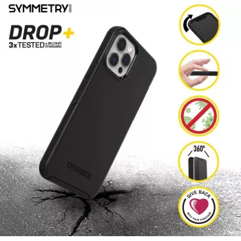 OtterBox Symmetry Series Rückseitige Abdeckung für Apple iPhone 12 / 12 Pro – Schwarz 77-66197