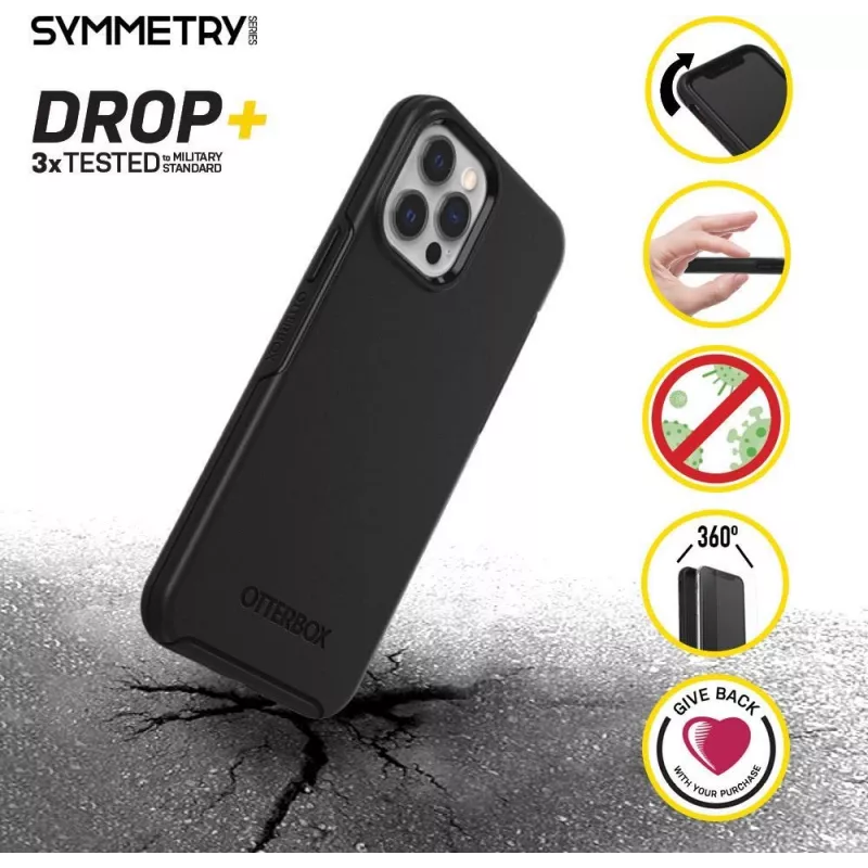 OtterBox Symmetry Series Back Cover für Apple iPhone 12 / iPhone 12 Pro - Schwarz