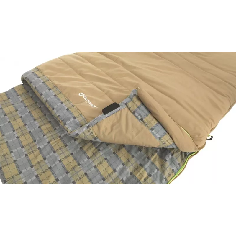 Outwell Commodore Schlafsack 225 x 85 cm 9/5/-8 °C mit losem Kissen 2-Wege Auto-Lock L-förmiger Reißverschluss