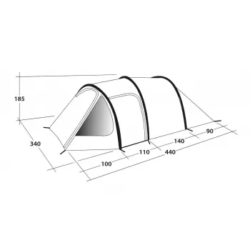 Outwell Earth 5 5-Personen Tunnelzelt – 2 Räume, 3000mm Wassersäule, Grün