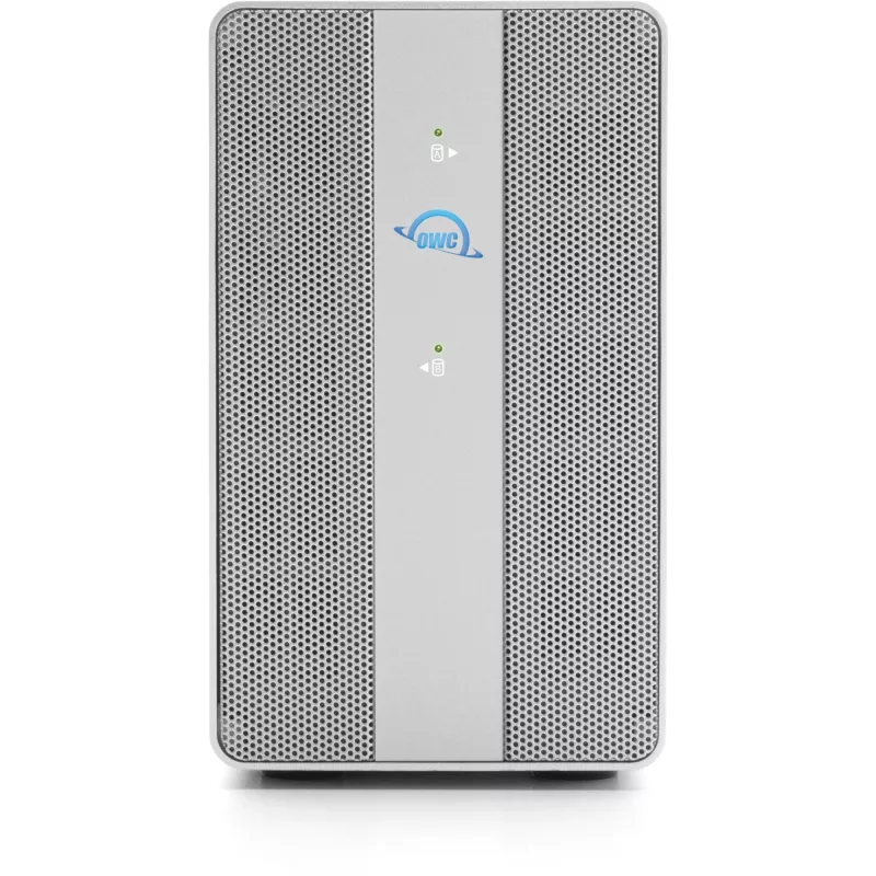 OWC Mercury Elite Pro Dual 2-Bay RAID Gehäuse mit 3-Port USB-Hub, USB 3.2 Gen 2 Type-C (Silber)