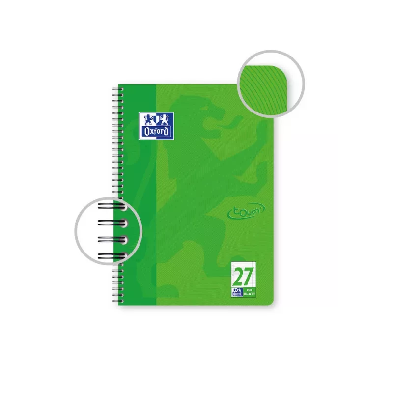 Oxford TOUCH Übungsheft - Grün - A4+ - 80 Blatt - 90 g/m² - liniert