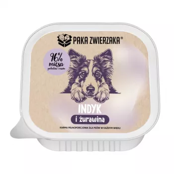 PAKA ZWIERZAKA Turkey and Cranberries Nassfutter für Hunde – Getreidefrei, 150 g Beutel