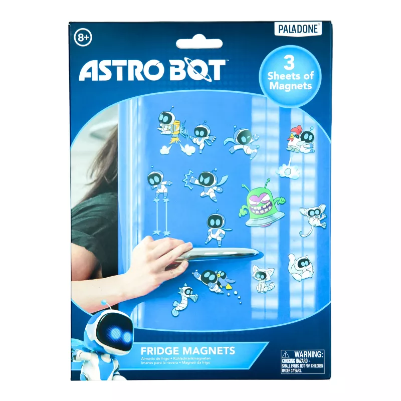 Paladone AstroBot Kühlschrankmagnete - 34-teiliges Magnetset, 3 Bögen, Space-Roboter-Design