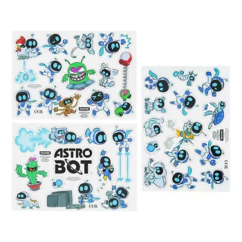Paladone AstroBot Kühlschrankmagnete - 34-teiliges Magnetset, 3 Bögen, Space-Roboter-Design