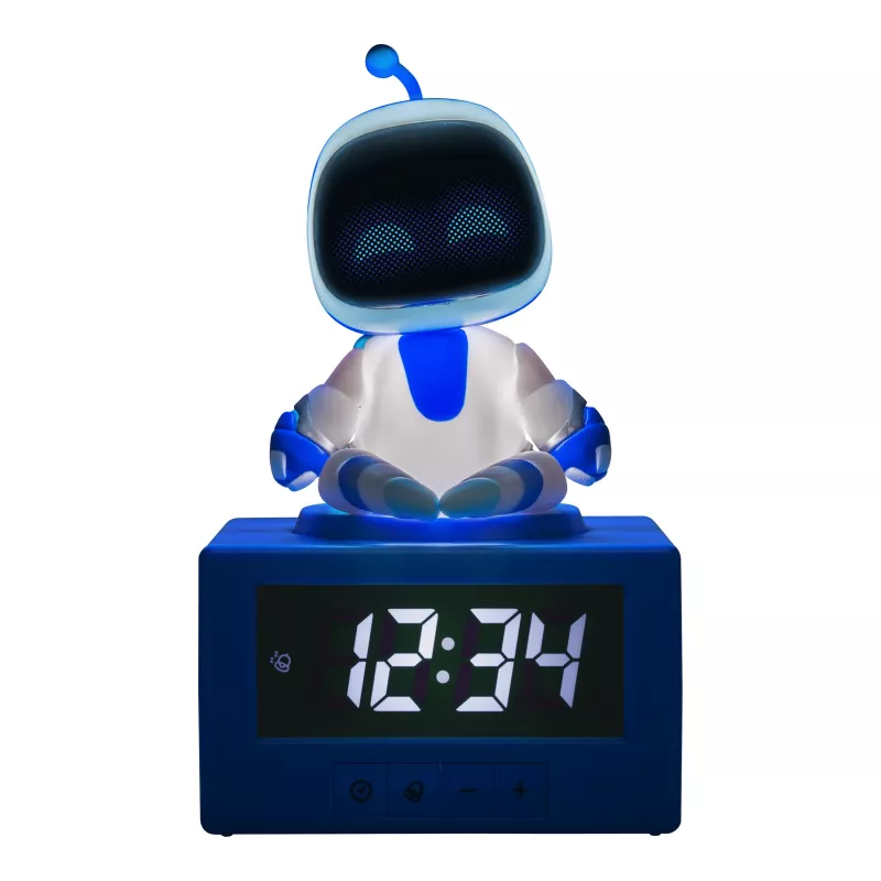 Paladone AstroBot Icon Alarm Clock - Grau/Weiß Digitaler LCD-Roboterwecker mit Schlummerfunktion