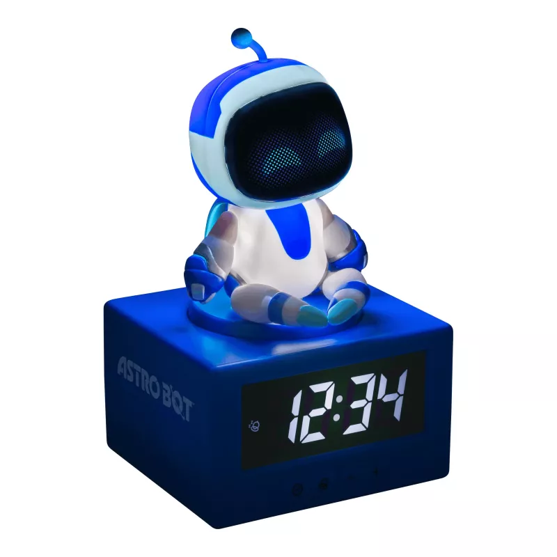 Paladone AstroBot Icon Alarm Clock - Grau/Weiß Digitaler LCD-Roboterwecker mit Schlummerfunktion