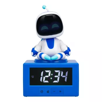 Paladone AstroBot Icon Alarm Clock - Grau/Weiß Digitaler LCD-Roboterwecker mit Schlummerfunktion
