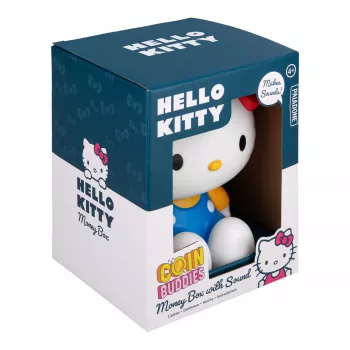 Paladone Hello Kitty Spardose in Form - Keramik Münzbox, Offizielles Sanrio Merchandise, Weiß/Rosa/Schwarz, 13,5 x 13,5 x 16,5 cm